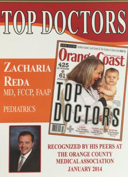 Top Doctors Cover Zacharia Reda MD, FCCP, FAAP Pediatrics