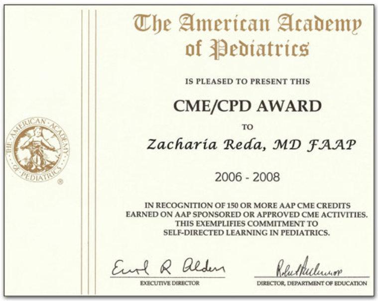 American Academy of Pediatrics Award