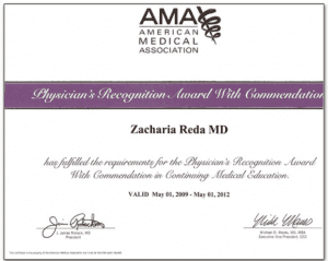Zacharia Reda M.D. American Medical Association Physician's Recognition