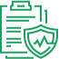Green Icon with Clipboard and Shield